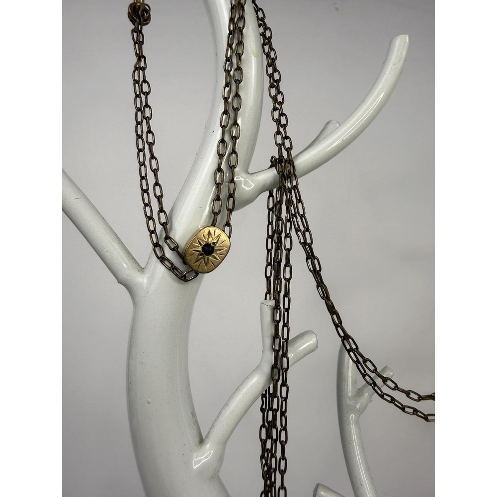 Antique Victorian Gold Filled Slide Watch Chain Necklace Chatelaine , Garnet - Picture 9 of 13